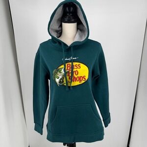 Bass Pro Shops Johnny Morris Hoodie WOMENS Green Pullover Sweatshirt SIZE M